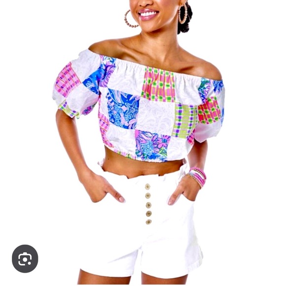 Lilly Pulitzer Tops - Lilly Pulitzer esmeray off shoulder catch if you can top